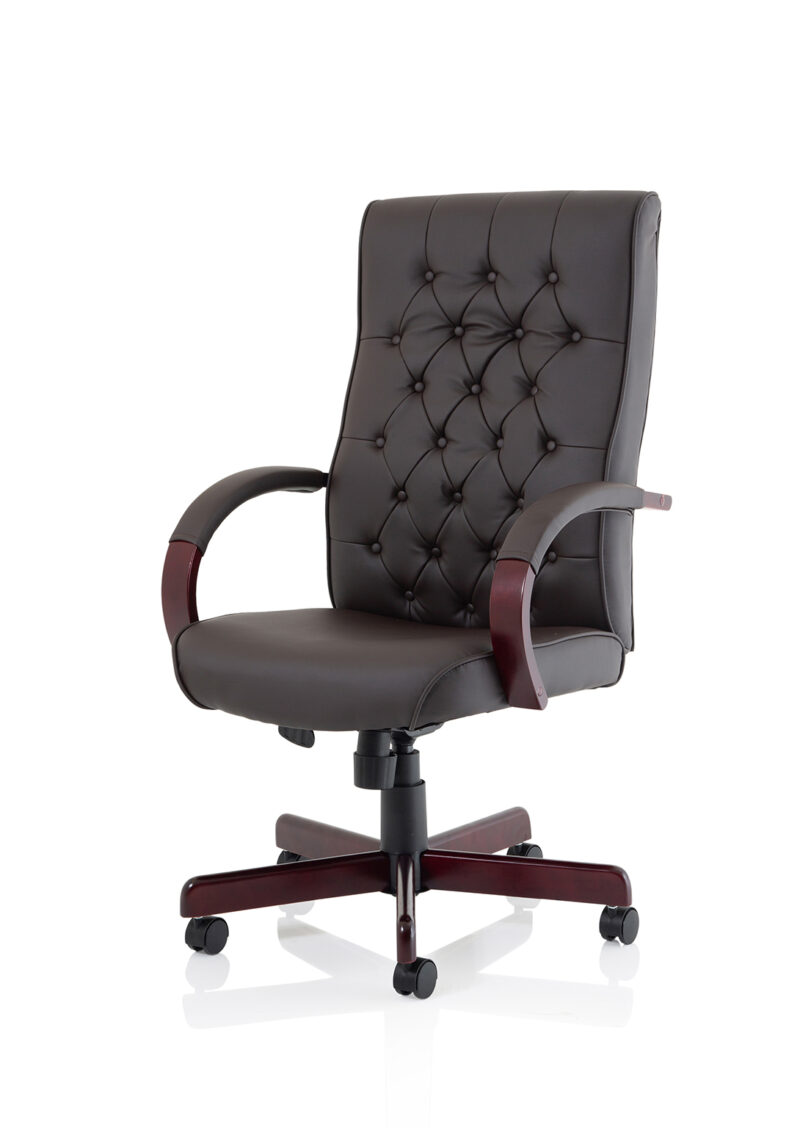 Monarchsfield High Back Leather Executive Office Chair with Arms - Image 3