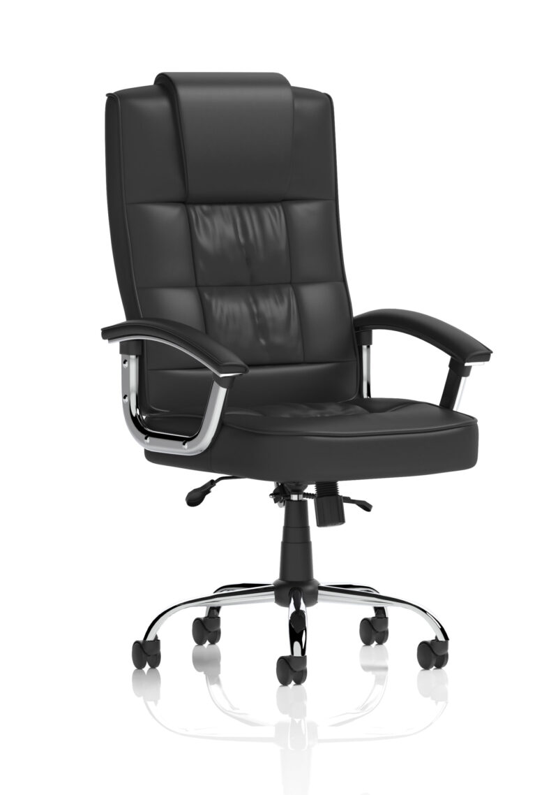Brook Deluxe High Back Black Executive Office Chair with Arms