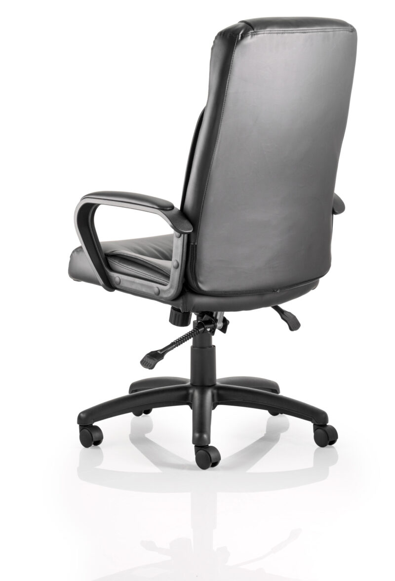 SquareX High Back Executive Black Leather Office Chair with Arms - Image 2