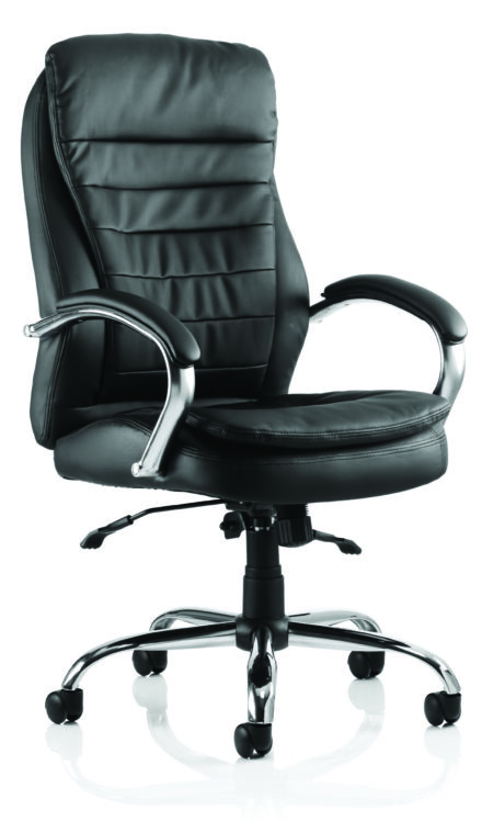 Boulder High Back Executive Black Leather Office Chair with Arms