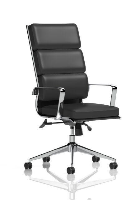 Monarch High Back Executive Black Leather Office Chair with Arms