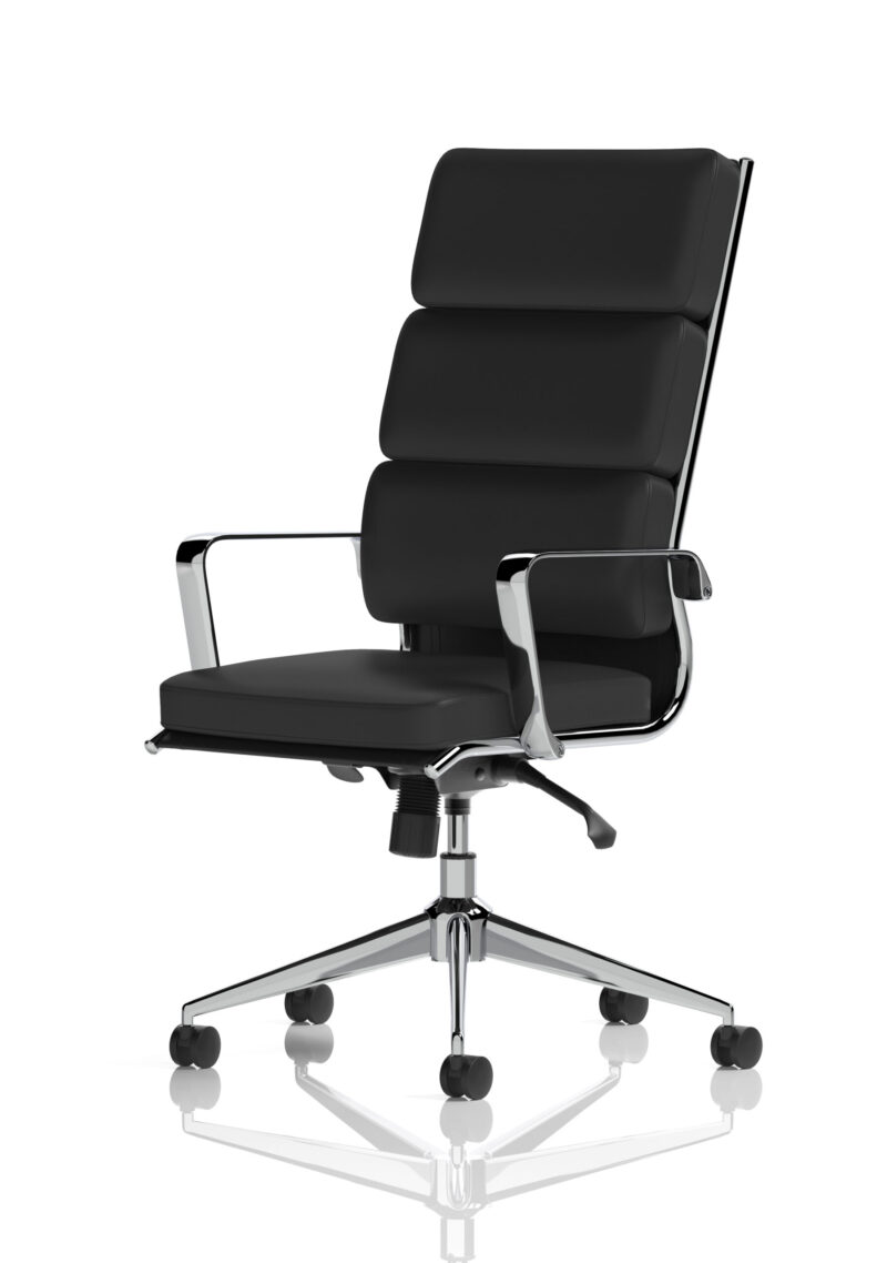 Monarch High Back Executive Black Leather Office Chair with Arms - Image 3