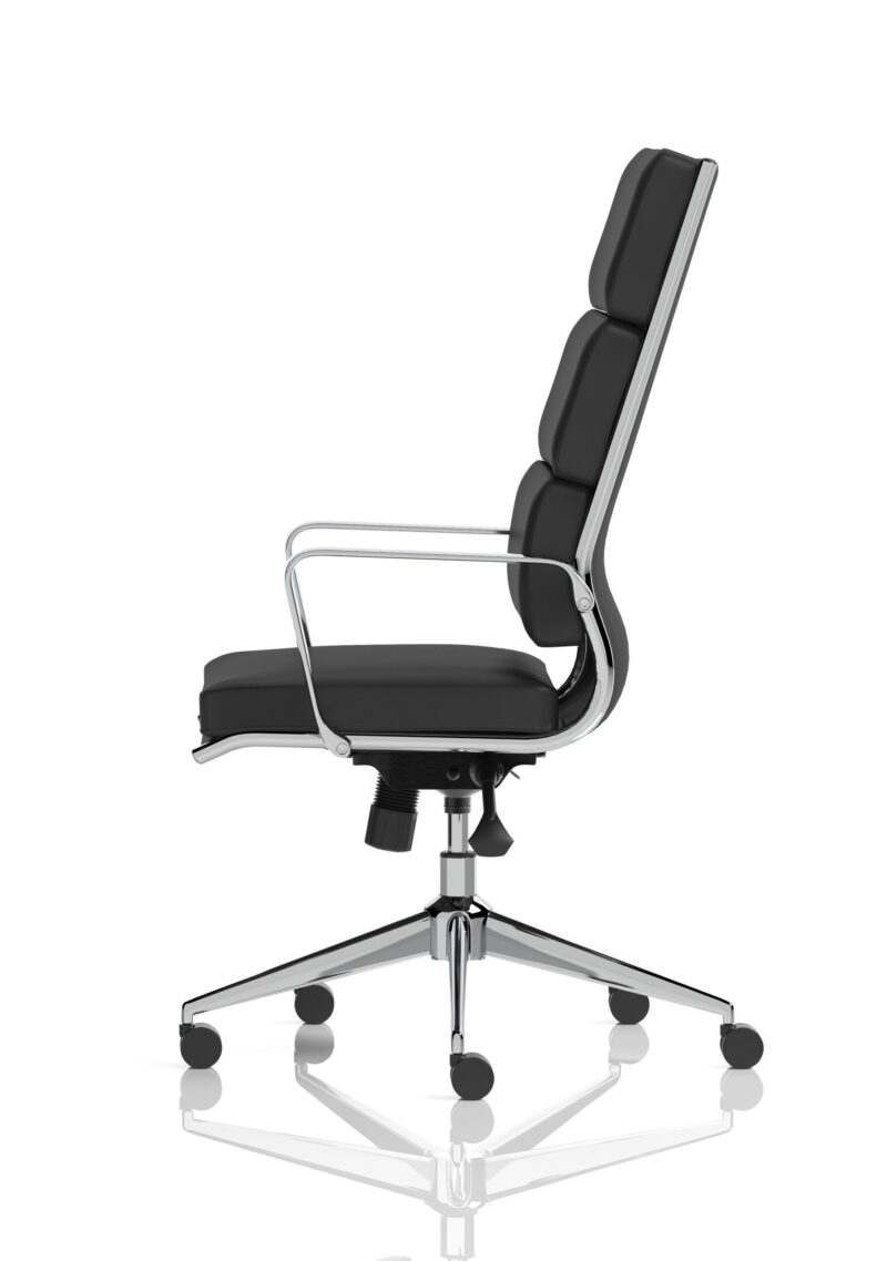 Monarch High Back Executive Black Leather Office Chair with Arms - Image 4