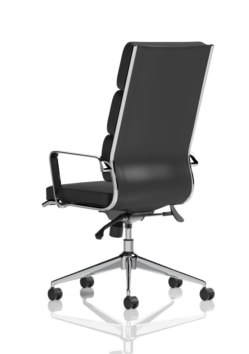 Monarch High Back Executive Black Leather Office Chair with Arms - Image 5