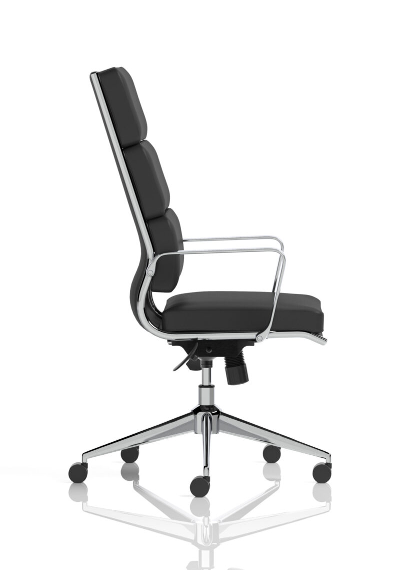 Monarch High Back Executive Black Leather Office Chair with Arms - Image 8