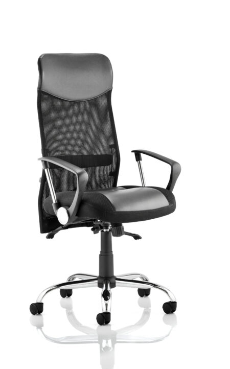 Reno High Back Black Executive Office Chair with Arms