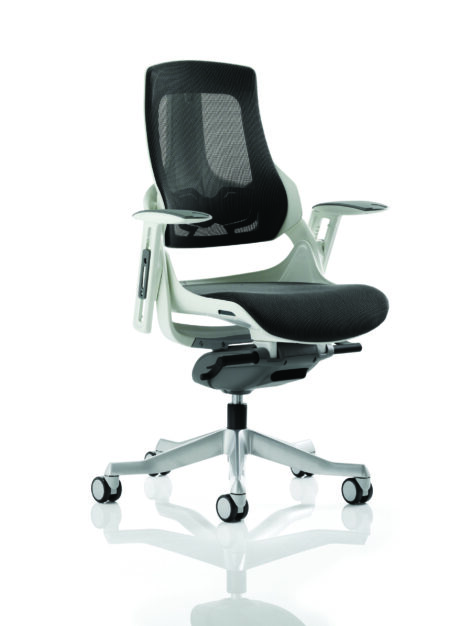 Pure High Back White Shell Executive Office Chair with Arms