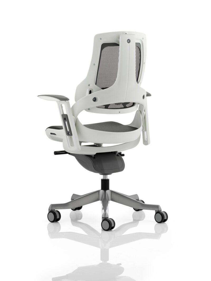 Pure High Back White Shell Executive Office Chair with Arms - Image 3