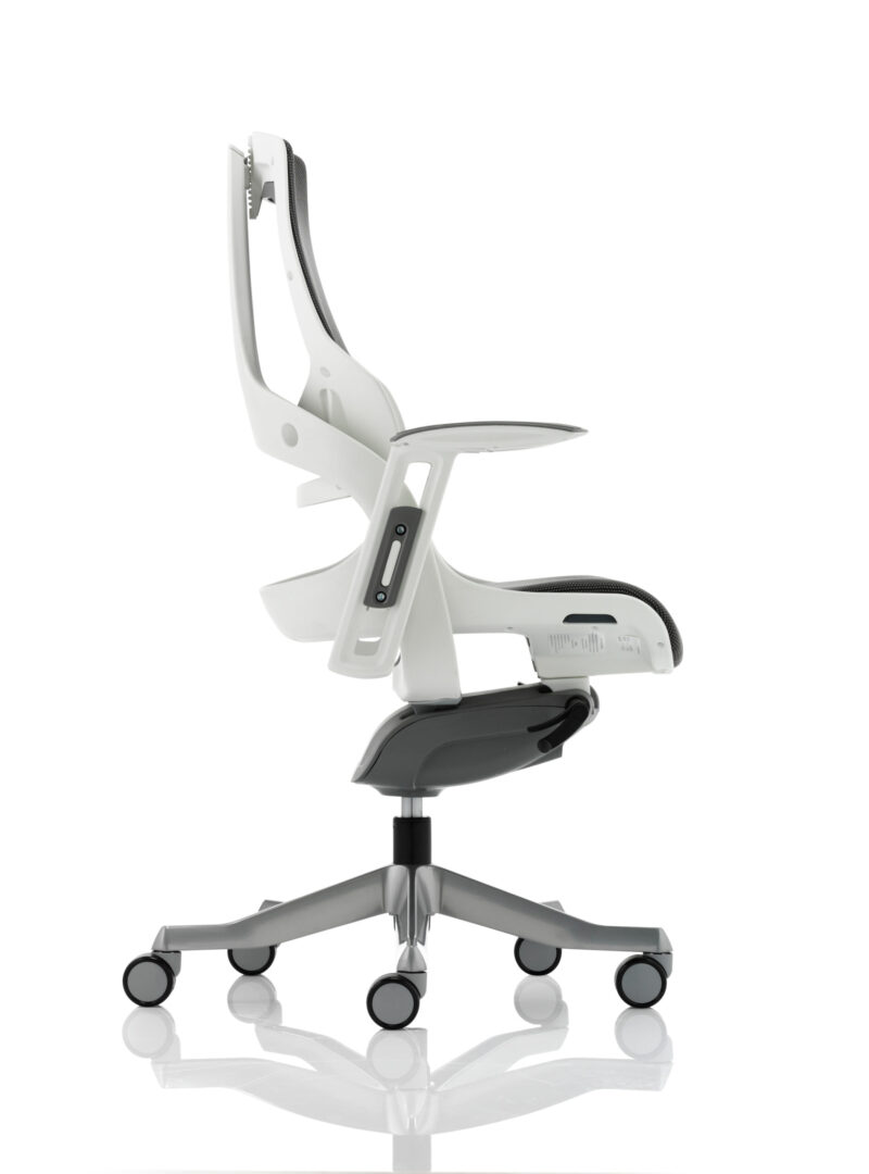 Pure High Back White Shell Executive Office Chair with Arms - Image 5