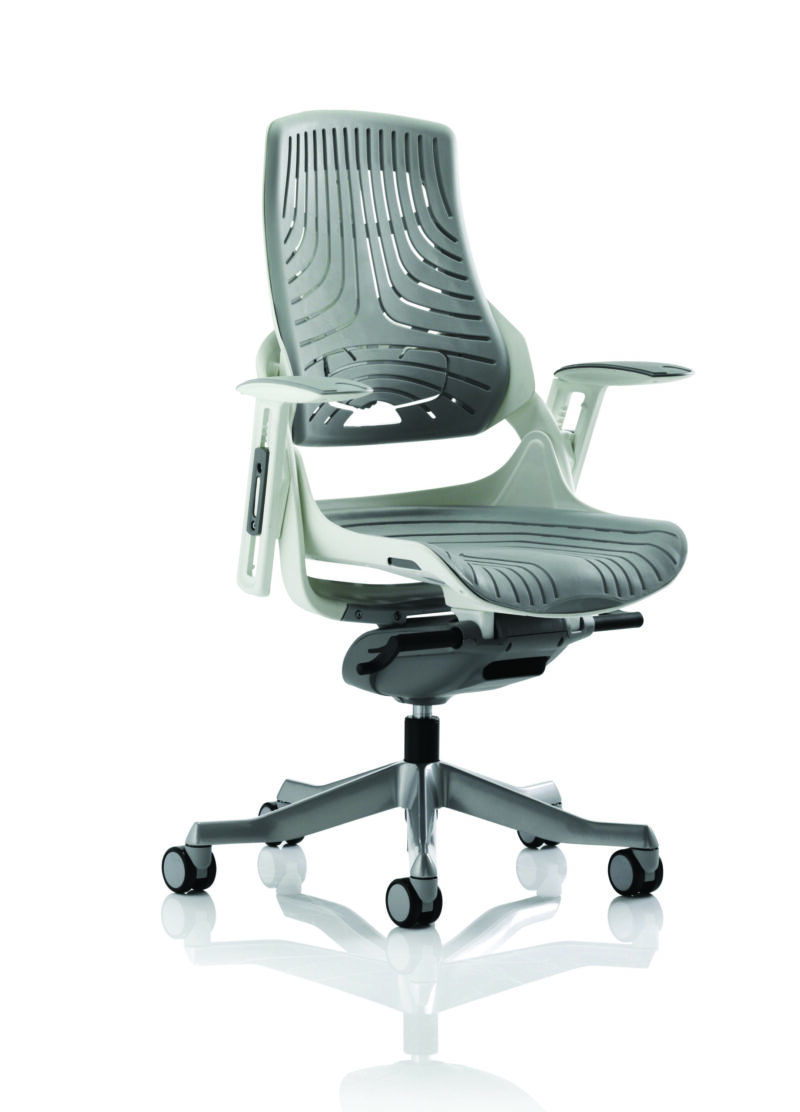 Pure High Back White Shell Executive Office Chair with Arms - Image 7
