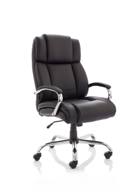 Austin High Back Heavy Duty Executive Black Leather Office Chair with Arms