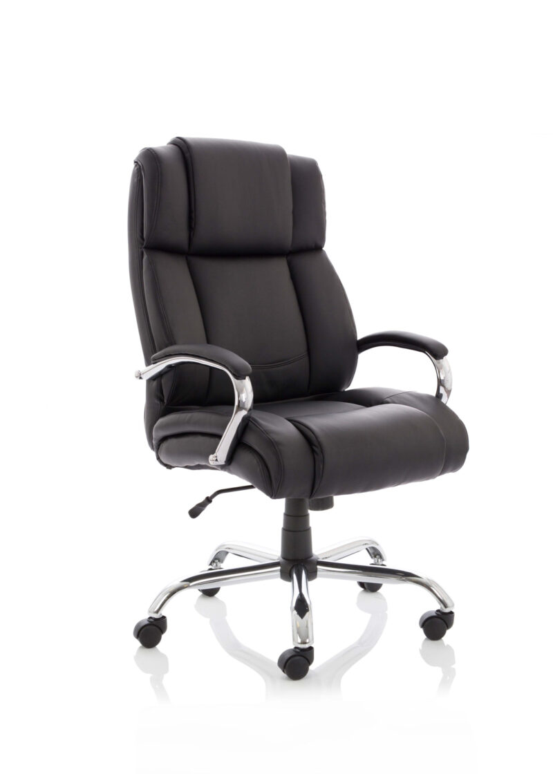 Austin High Back Heavy Duty Executive Black Leather Office Chair with Arms