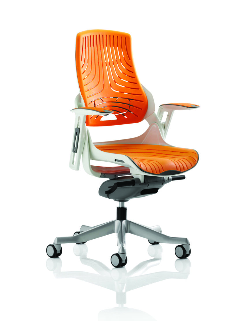 Pure High Back White Shell Executive Office Chair with Arms - Image 19