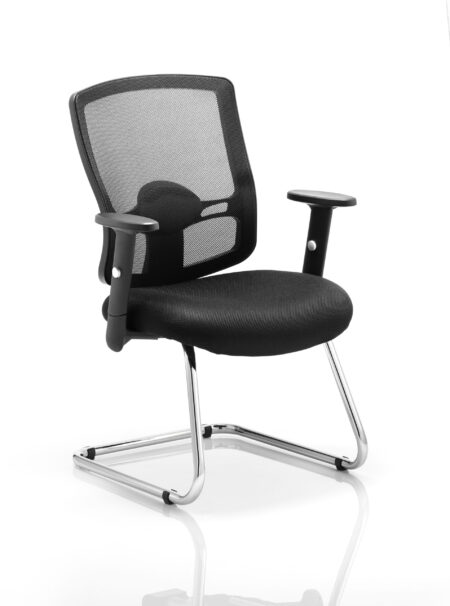 Salem Mesh Back Cantilever Visitor Chair with Arms