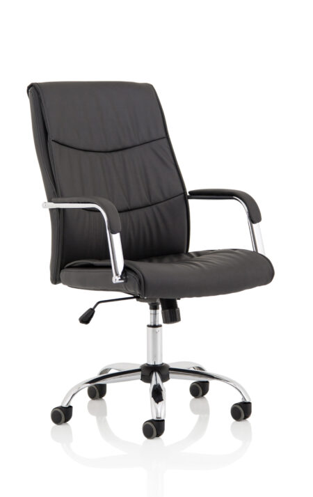 Logan High Back Black Leather Executive Office Chair with Arms