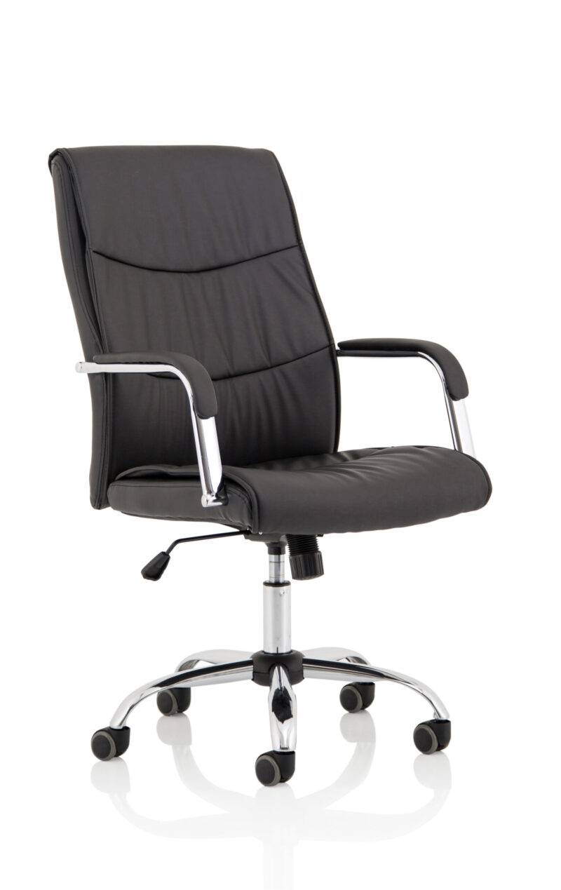 Logan High Back Black Leather Executive Office Chair with Arms