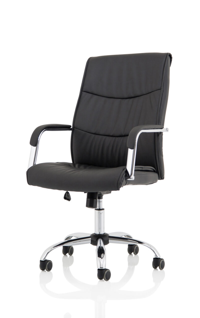 Logan High Back Black Leather Executive Office Chair with Arms - Image 3