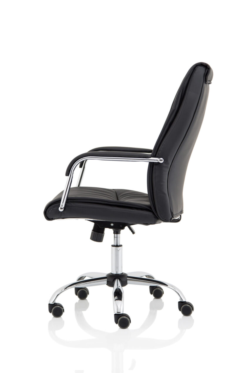 Logan High Back Black Leather Executive Office Chair with Arms - Image 4