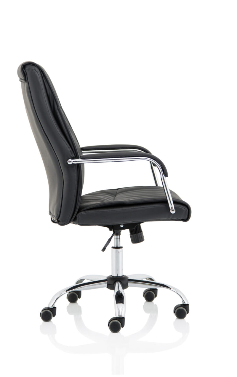 Logan High Back Black Leather Executive Office Chair with Arms - Image 8