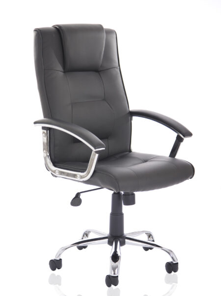 Saver High Back Executive Black Leather Office Chair with Arms