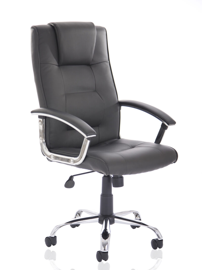 Saver High Back Executive Black Leather Office Chair with Arms