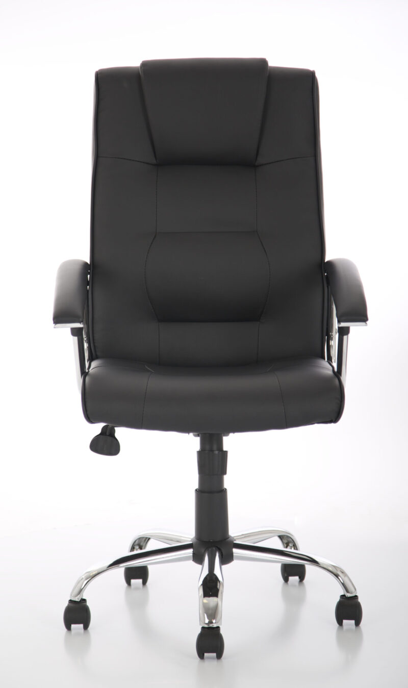 Saver High Back Executive Black Leather Office Chair with Arms - Image 2