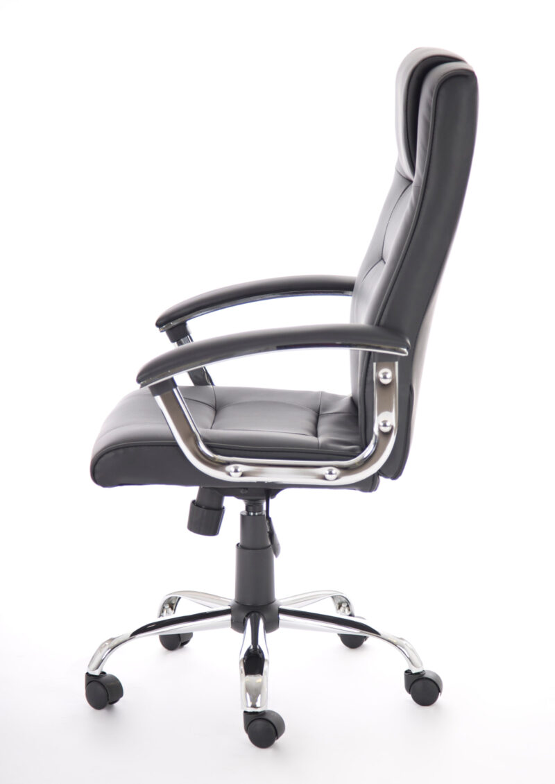 Saver High Back Executive Black Leather Office Chair with Arms - Image 4