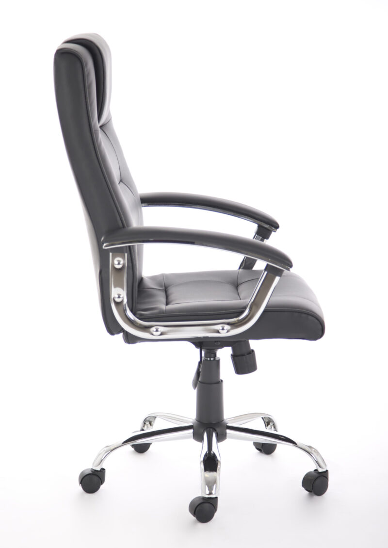Saver High Back Executive Black Leather Office Chair with Arms - Image 8