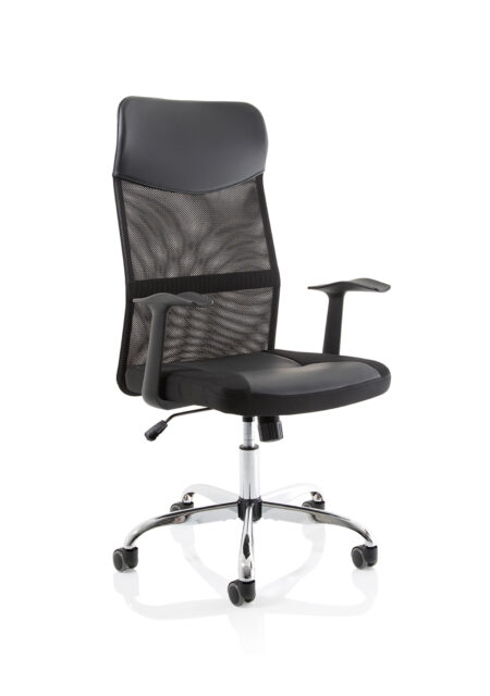 LiteX High Mesh Back Black Executive Office Chair with Arms