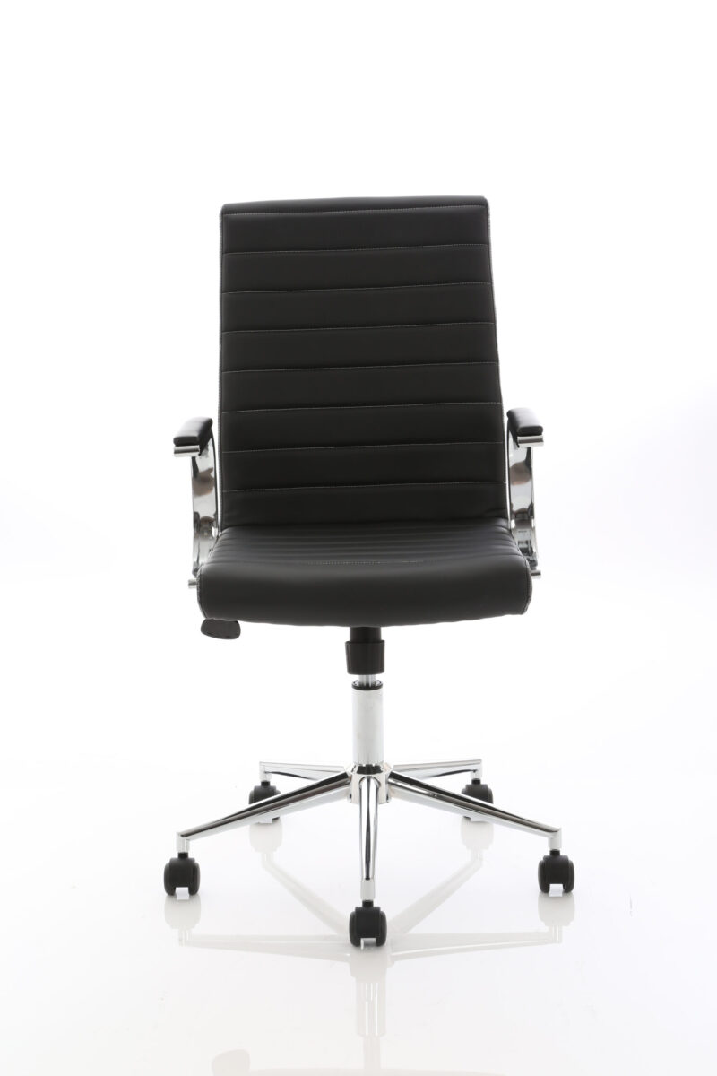 Cain Medium Back Leather Executive Office Chair with Arms - Image 2