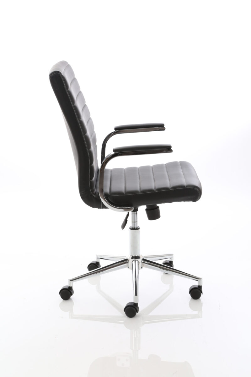 Cain Medium Back Leather Executive Office Chair with Arms - Image 5