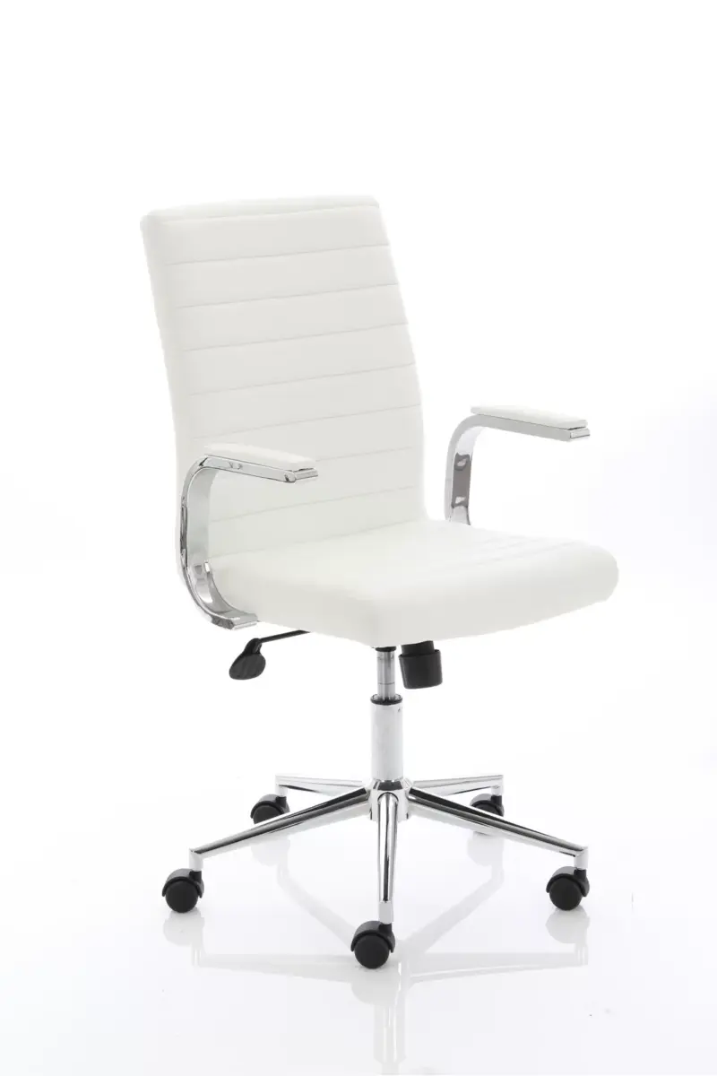 Cain Medium Back Leather Executive Office Chair with Arms - Image 14