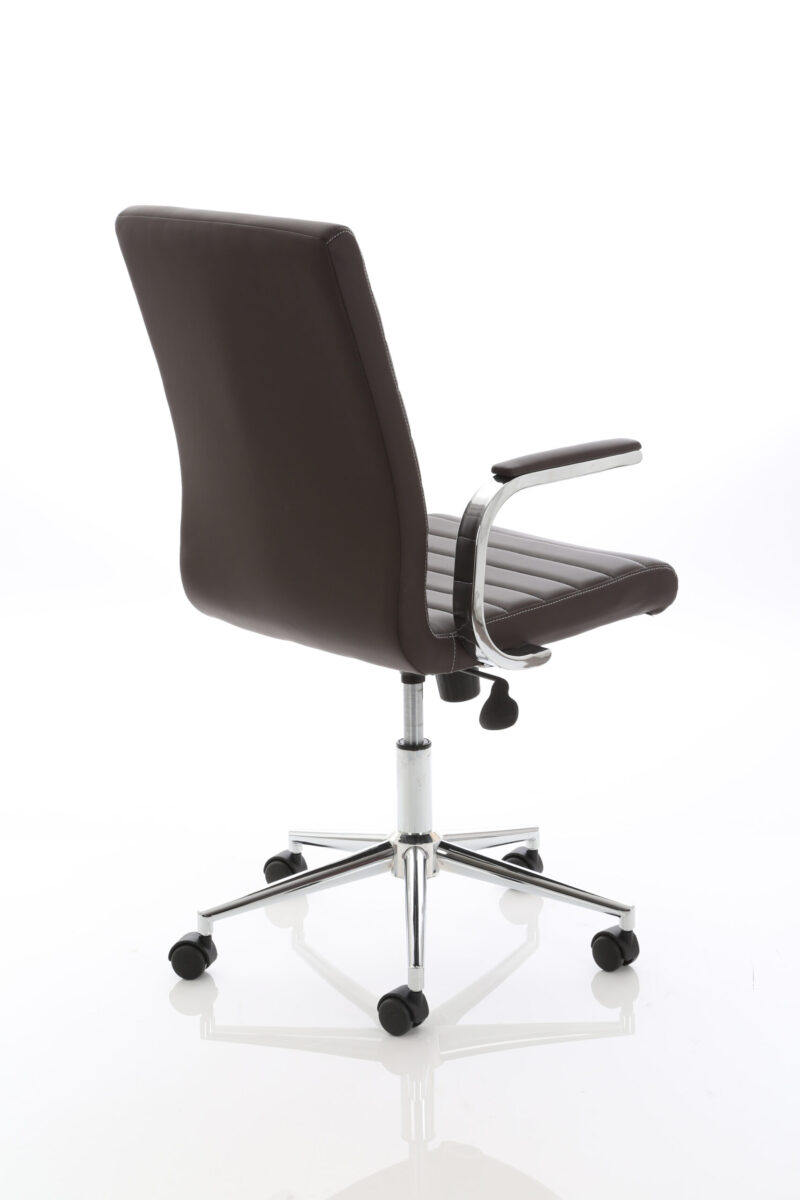 Cain Medium Back Leather Executive Office Chair with Arms - Image 31