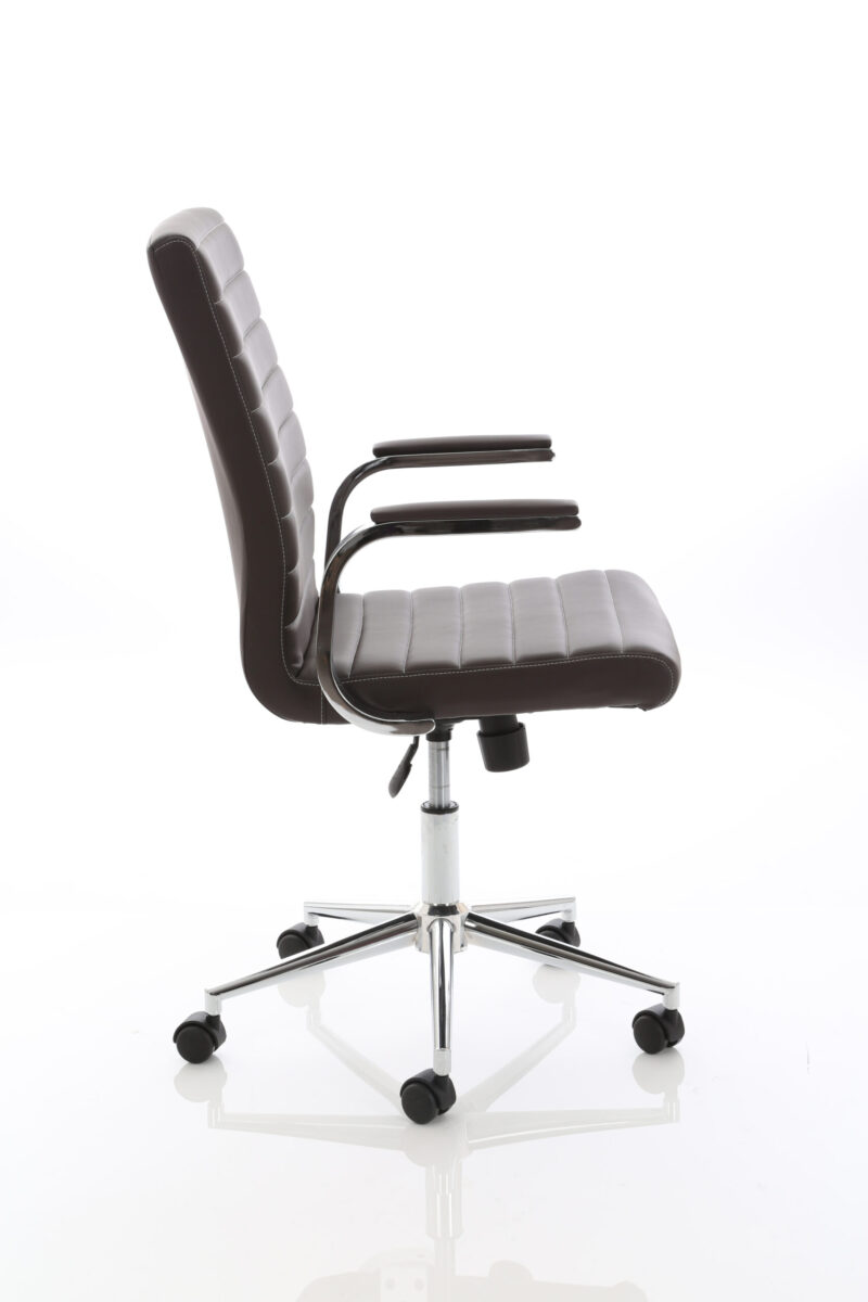 Cain Medium Back Leather Executive Office Chair with Arms - Image 32