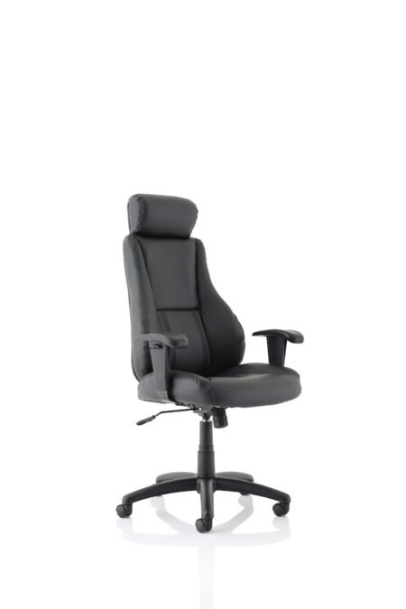 Royal Medium Back Executive Black Leather Office Chair with Arms