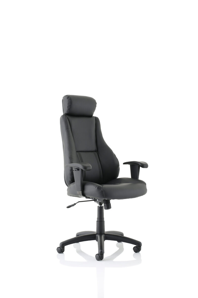 Royal Medium Back Executive Black Leather Office Chair with Arms