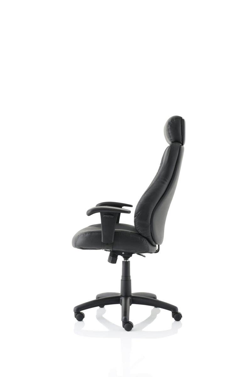 Royal Medium Back Executive Black Leather Office Chair with Arms - Image 4