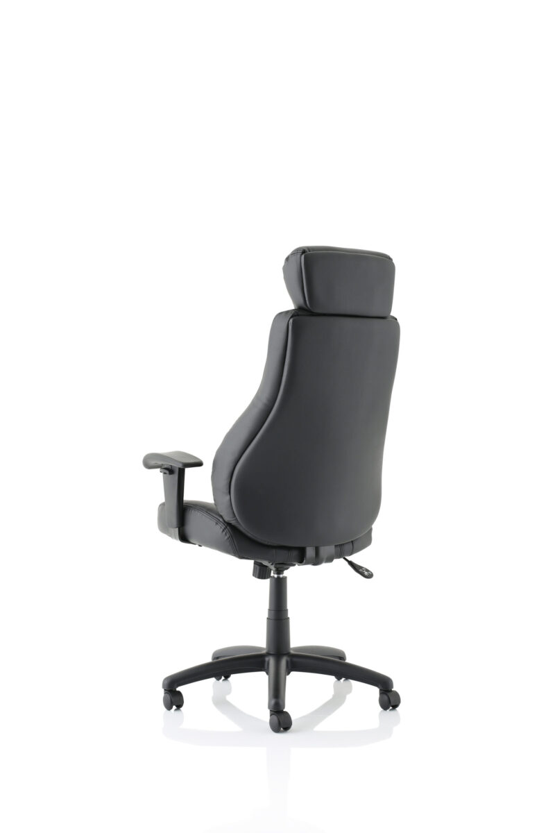 Royal Medium Back Executive Black Leather Office Chair with Arms - Image 5