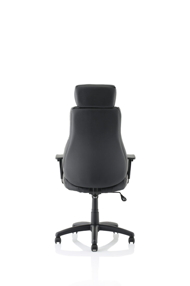 Royal Medium Back Executive Black Leather Office Chair with Arms - Image 6