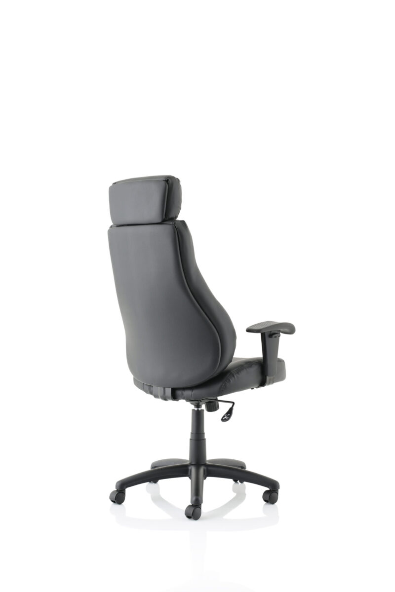 Royal Medium Back Executive Black Leather Office Chair with Arms - Image 7