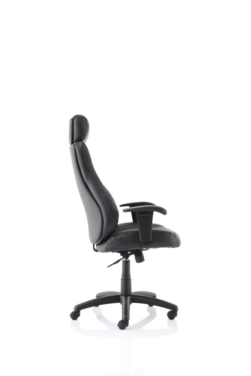 Royal Medium Back Executive Black Leather Office Chair with Arms - Image 8