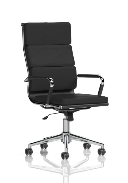 Falcon High Back Black Leather Executive Office Chair with Arms