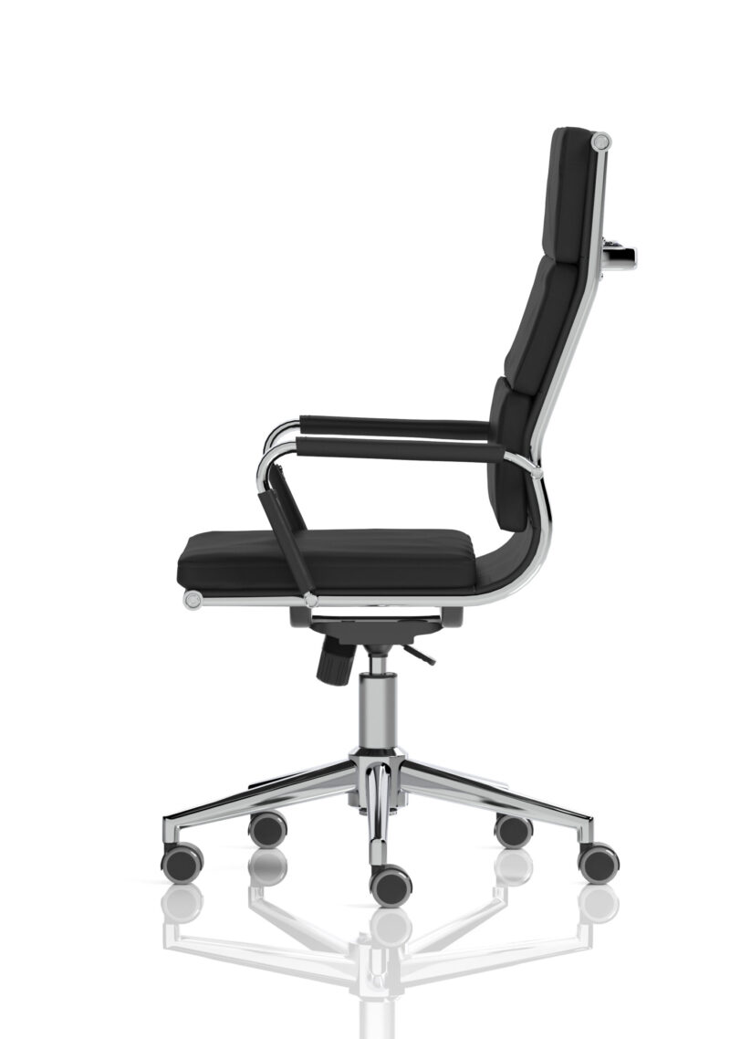 Falcon High Back Black Leather Executive Office Chair with Arms - Image 4