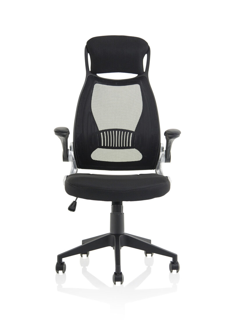 Jupiter High Mesh Back Black Executive Office Chair with Arms - Image 2
