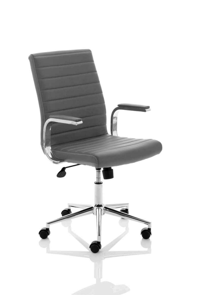 Cain Medium Back Leather Executive Office Chair with Arms - Image 42