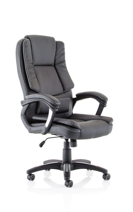 Fargo High Back Black Leather Executive Office Chair with Arms