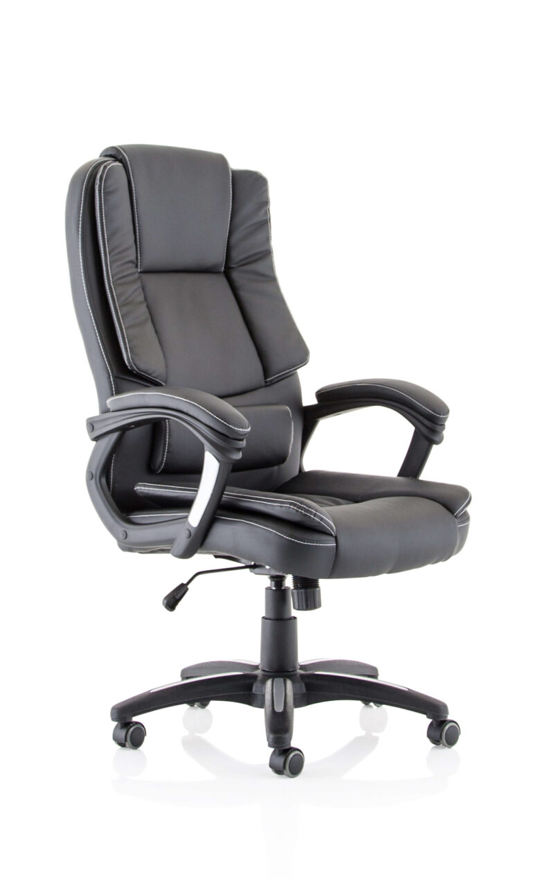 Fargo High Back Black Leather Executive Office Chair with Arms
