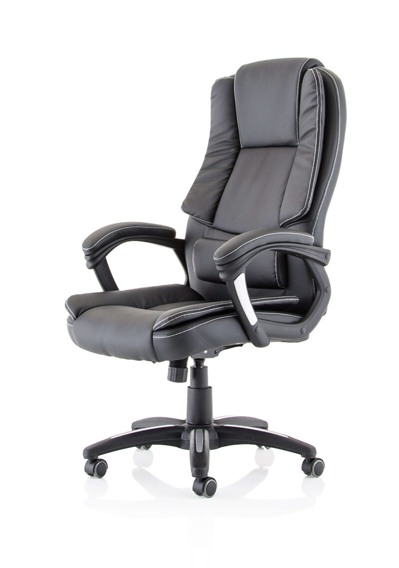 Fargo High Back Black Leather Executive Office Chair with Arms - Image 3