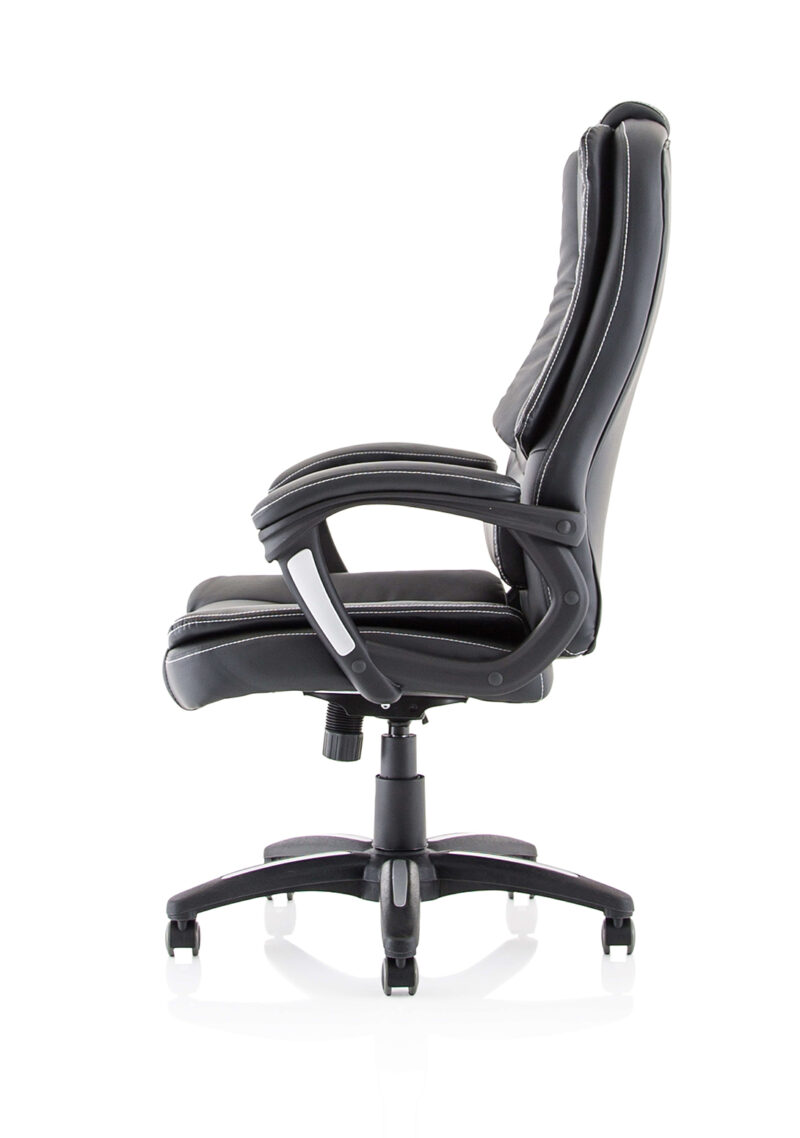 Fargo High Back Black Leather Executive Office Chair with Arms - Image 4