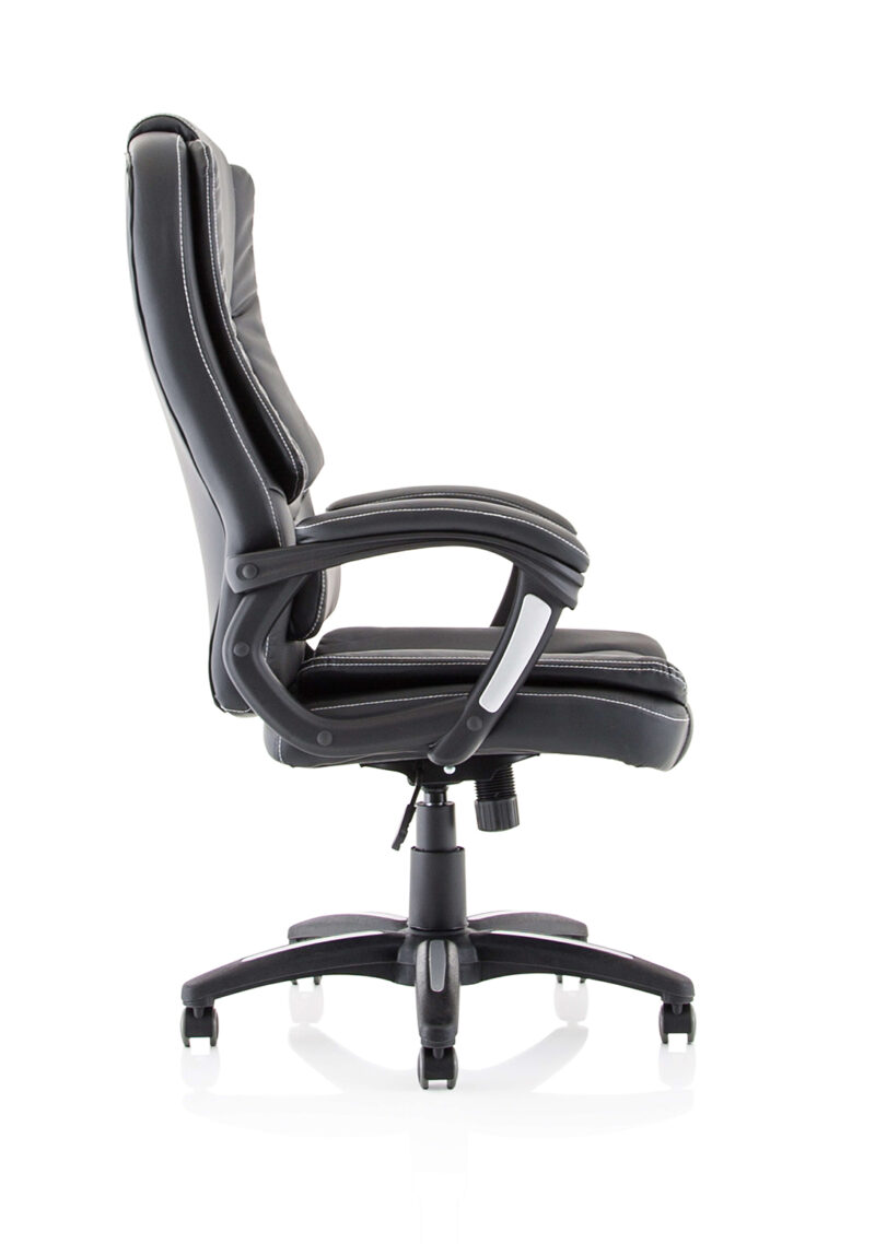 Fargo High Back Black Leather Executive Office Chair with Arms - Image 8